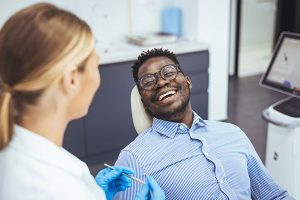 man visiting the dentist