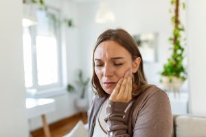 woman with a toothache 